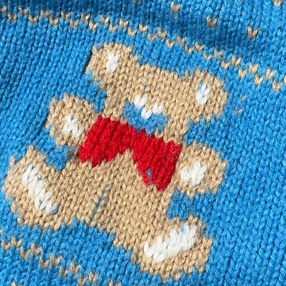 Vintage Zip Front Knit Teddy Bear Sweater Jacket - Picture 2 of 7